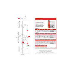 2 Hook Euro Cylinder Multi Point Door Lock - Standard Hook