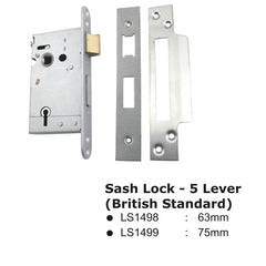 Sash Lock - 5 Lever (British Standard) -63mm