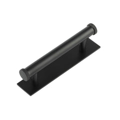 Hoxton Wenlock Cabinet Handles 96mm Ctrs Plain Backplate Matt Black - Hoxton Kits