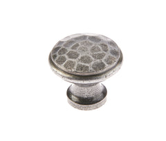 Hammered Cupboard Knobs 20mm Pewter - Valley Forge Range