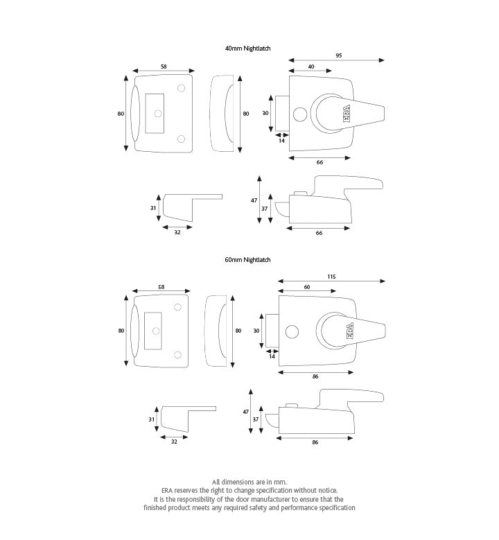 Replacement Nightlatch Door Lock