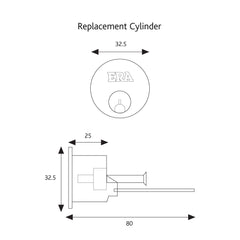 Replacement Rim Cylinder 5 Pin
