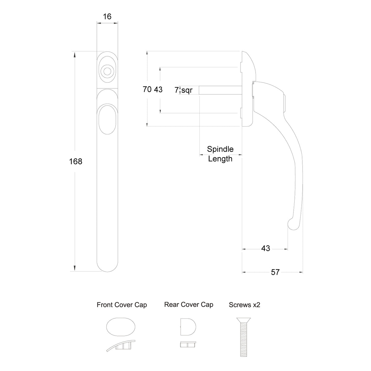 Connoisseur Inline Non Locking Window Handle