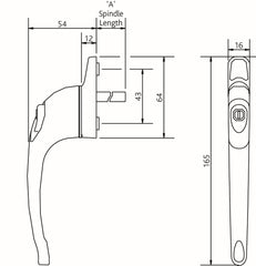 ERA Maxim Inline Non Locking Window Handle