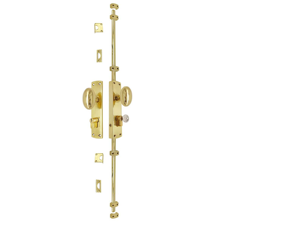 Oval Knob Locking Espagnolette Bolt or Cremone Bolt-Upto 8.5'