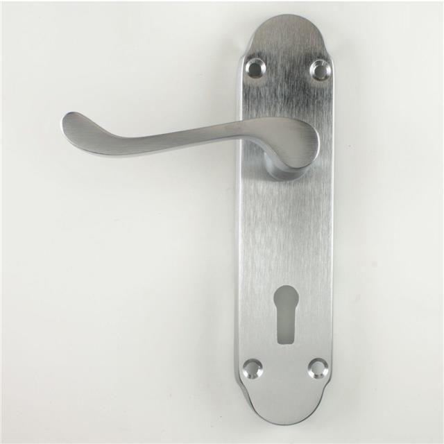 Shaped Scroll Lever on Back Plate lever lock - Smooth Fisnish - 168mm X 40mm