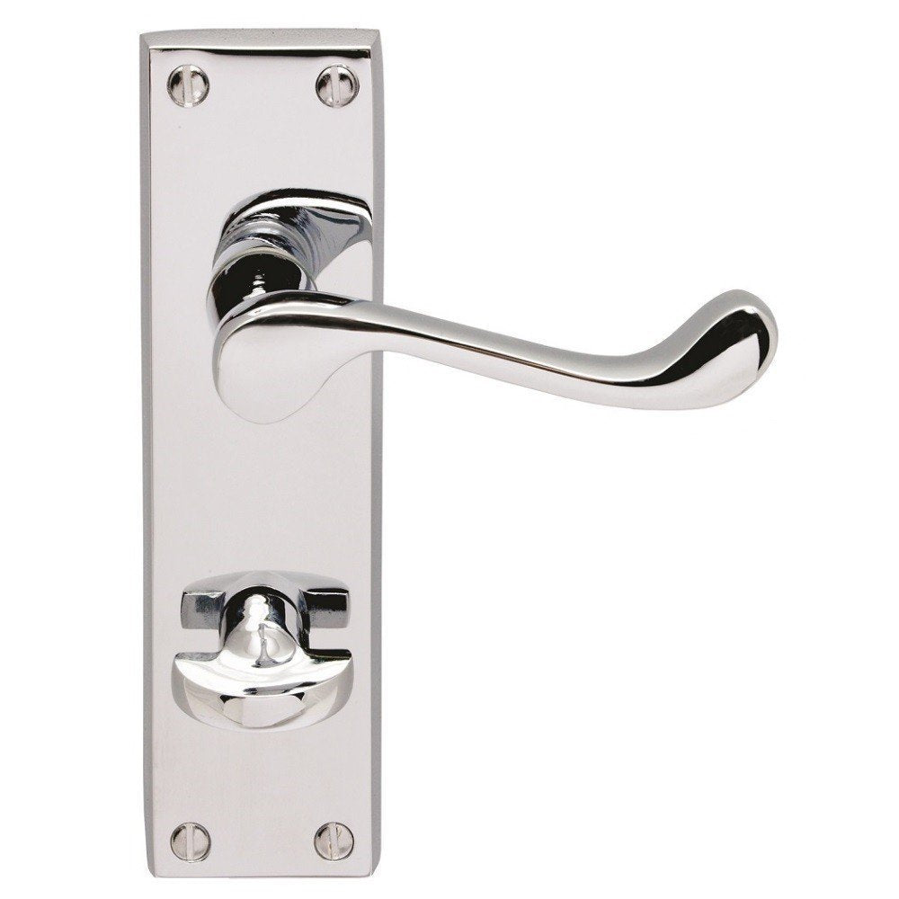 Valens Scroll Bathroom Lever on Backplate 150mm x 40mm (PAIR)