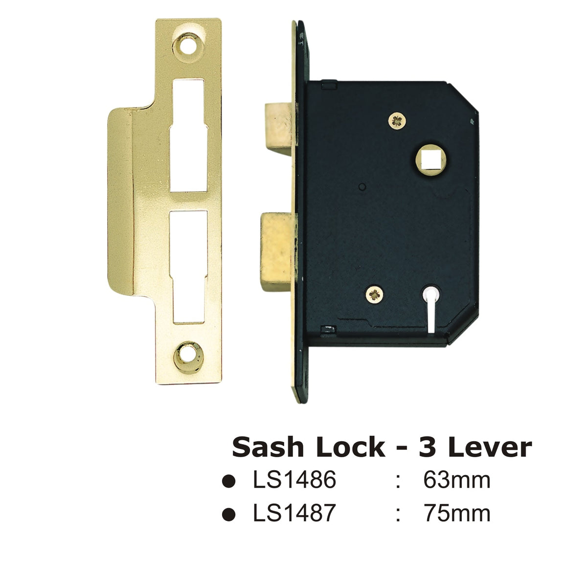 3 Lever Sash Lock - 63mm