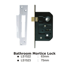 Electro Brassed Bathroom Lock 63mm for Internal Wooden Doors, Mortice Door Lock for Bathroom