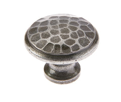 Hammered Cupboard Knobs 40mm Pewter - Valley Forge Range