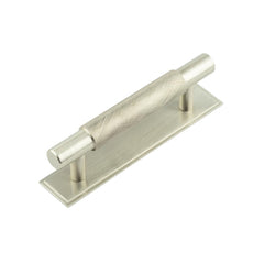 Hoxton Taplow Cabinet Handles 96mm Ctrs Stepped Backplate  Satin Nickel - Hoxton Kits