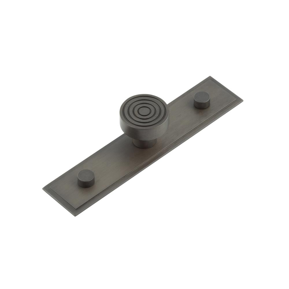 Murray Cupboard Knobs 30mm Stepped Backplate Dark Bronze - Hoxton Kits