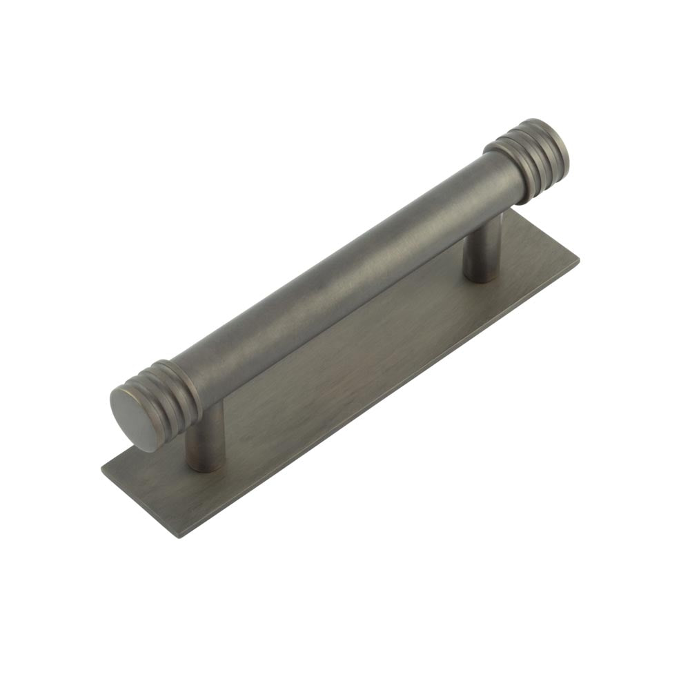 Hoxton Sturt Cabinet Handles 96mm Ctrs Plain Backplate Dark Bronze - Hoxton Kits