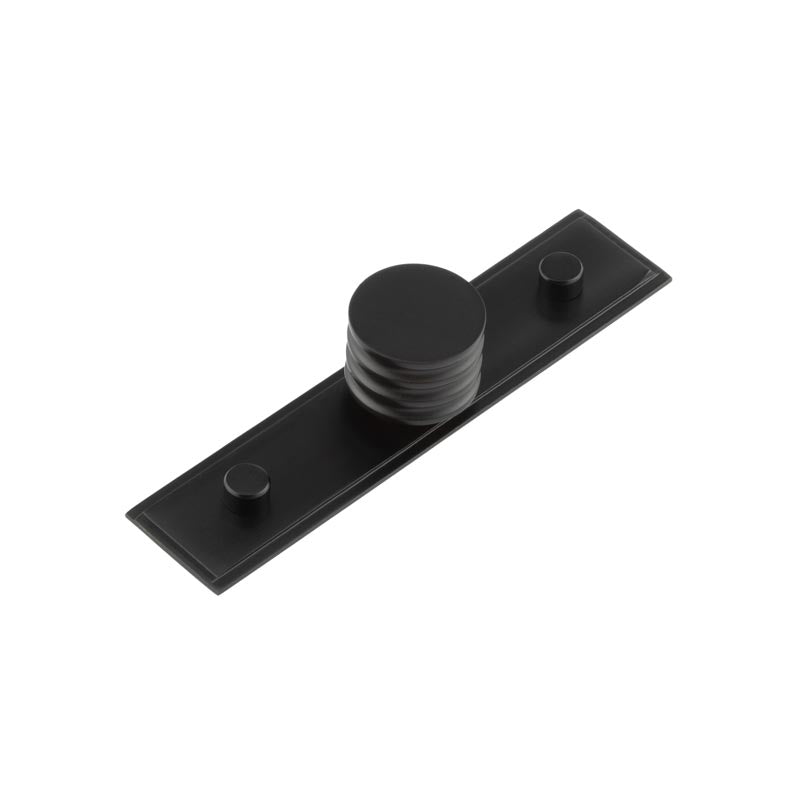Sturt Cupboard Knobs 30mm Stepped Matt  Black - Hoxton Kits