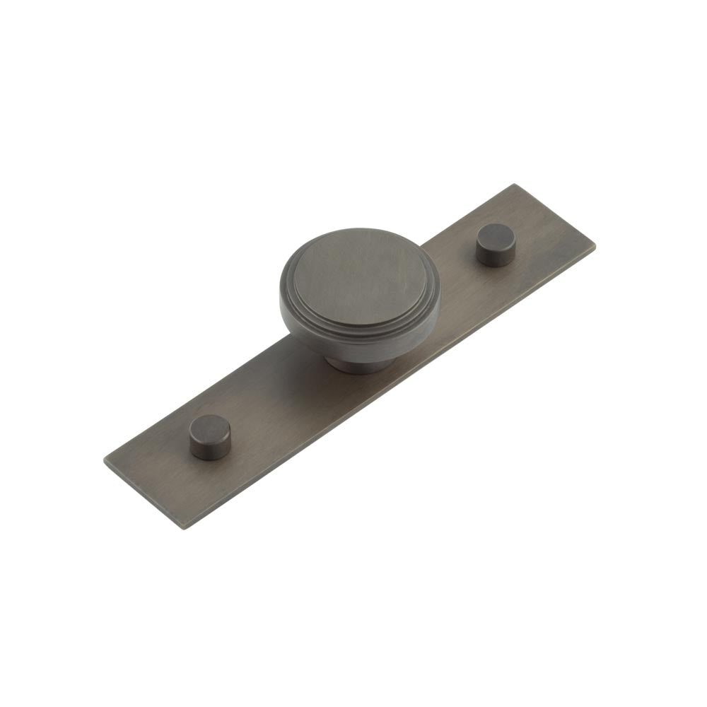 Cropley Cupboard Knobs 40mm Plain Backplate Dark Bronze - Hoxton Kits