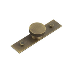 Thaxted Cupboard Knobs 40mm Plain Backplate Antique Brass - Hoxton Kits