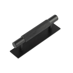 Hoxton Taplow Cabinet Handles 96mm Ctrs Plain Backplate Matt  Black - Hoxton Kits