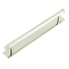 Hoxton Nile Cabinet Handles 224mm Ctrs Plain Backplate   Polished Nickel - Hoxton Kits