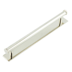 Hoxton Wenlock Cabinet Handles 224mm Ctrs Plain Backplate   Polished Nickel - Hoxton Kits