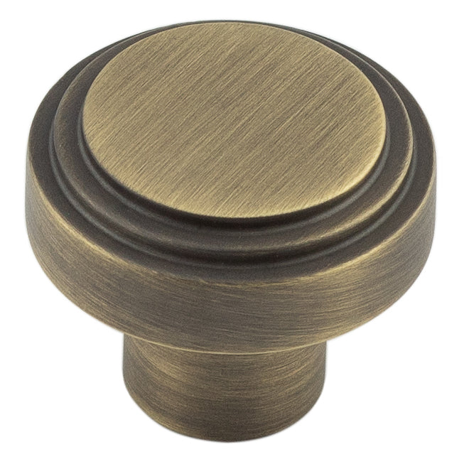Cropley Cupboard Knobs 30mm Antique Brass - Hoxton Range