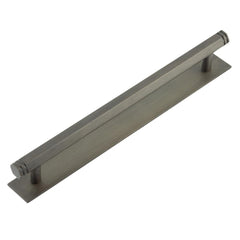 Hoxton Nile Cabinet Handles 224mm Ctrs Plain Backplate Dark Bronze - Hoxton Kits
