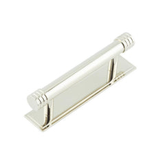 Hoxton Sturt Cabinet Handles 96mm Ctrs Stepped Backplate   Polished Nickel - Hoxton Kits