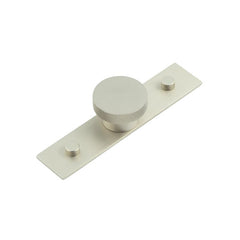 Wenlock Cupboard Knobs 40mm Plain Backplate  Satin Nickel - Hoxton Kits
