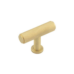 Piccadilly Knurled T Bar Cupboard Knobs  Satin Brass - Burlington Range