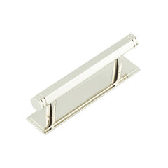 Hoxton Nile Cabinet Handles 96mm Ctrs Stepped Backplate   Polished Nickel - Hoxton Kits
