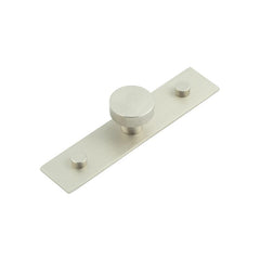 Thaxted Cupboard Knobs 30mm Plain Backplate  Satin Nickel - Hoxton Kits