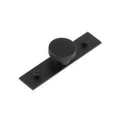 Wenlock Cupboard Knobs 40mm Plain Backplate Matt  Black - Hoxton Kits