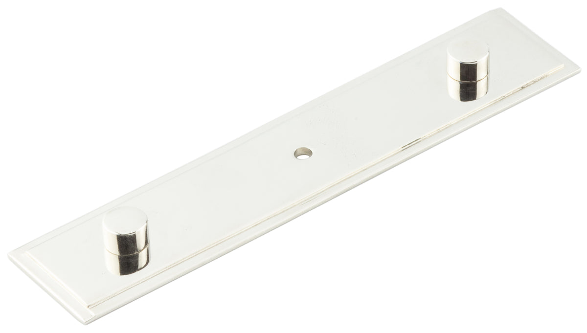 Rushton Backplate for Cupboard Knobs 140x30mm   Polished Nickel - Hoxton Range
