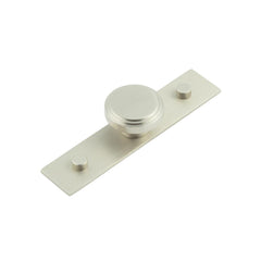 Cropley Cupboard Knobs 40mm Plain Backplate  Satin Nickel - Hoxton Kits