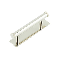Hoxton Wenlock Cabinet Handles 96mm Ctrs Plain Backplate   Polished Nickel - Hoxton Kits
