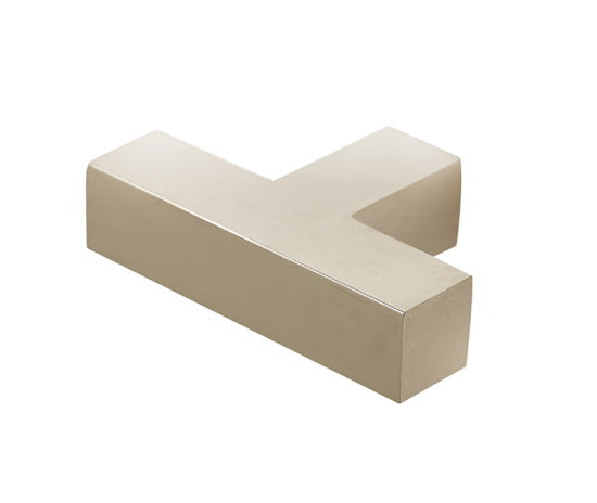 Trafalgar T Bar Square Cupboard Knobs   Polished Nickel - Burlington Range