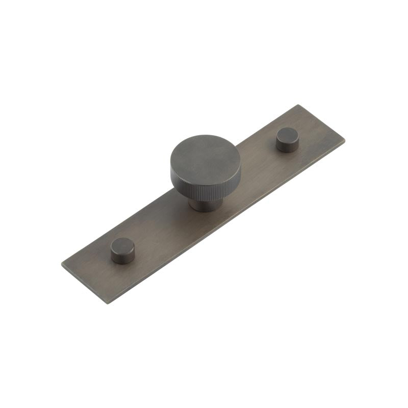 Thaxted Cupboard Knobs 30mm Plain Backplate Dark Bronze - Hoxton Kits
