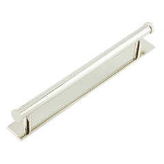 Hoxton Thaxted Cabinet Handles 224mm Ctrs Plain Backplate   Polished Nickel - Hoxton Kits