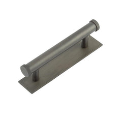 Hoxton Thaxted Cabinet Handles 96mm Ctrs Plain Backplate Dark Bronze - Hoxton Kits