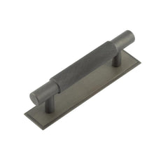 Hoxton Taplow Cabinet Handles 96mm Ctrs Stepped Backplate Dark Bronze - Hoxton Kits