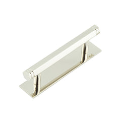 Hoxton Nile Cabinet Handles 96mm Ctrs Plain Backplate   Polished Nickel - Hoxton Kits