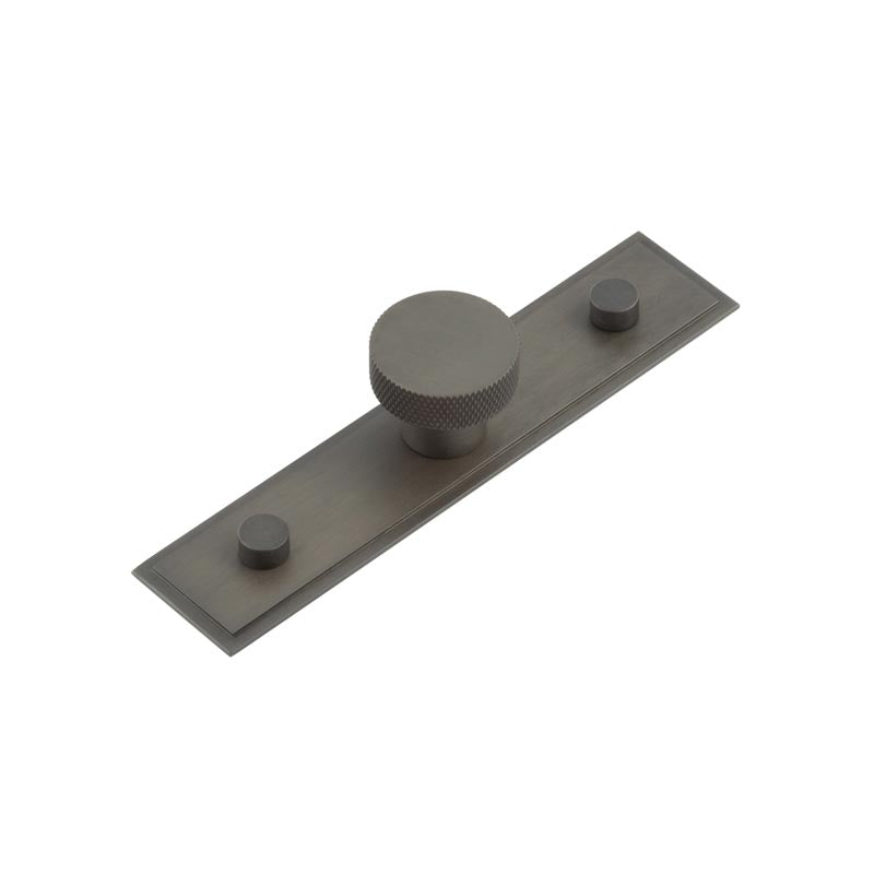Wenlock Cupboard Knobs 30mm Stepped Backplate  Dark Bronze - Hoxton Kits