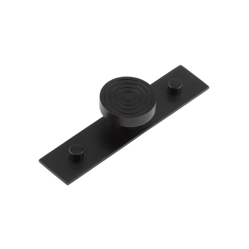 Murray Cupboard Knobs 40mm Plain Backplate  Black - Hoxton Kits