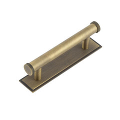 Hoxton Thaxted Cabinet Handles 96mm Ctrs Stepped Backplate Antique Brass - Hoxton Kits