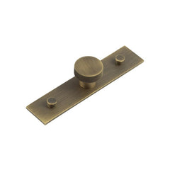 Thaxted Cupboard Knobs 30mm Plain Backplate Antique Brass - Hoxton Kits
