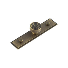 Murray Cupboard Knobs 30mm Stepped Backplate Antique Brass - Hoxton Kits
