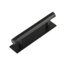 Hoxton Nile Cabinet Handles 96mm Ctrs Plain Backplate  Black - Hoxton Kits