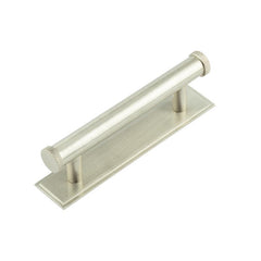 Hoxton Wenlock Cabinet Handles 96mm Ctrs Stepped Backplate  Satin Nickel - Hoxton Kits