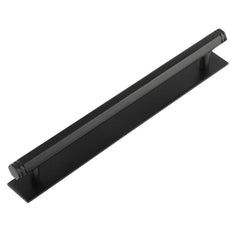 Hoxton Nile Cabinet Handles 224mm Ctrs Plain Backplate  Black - Hoxton Kits
