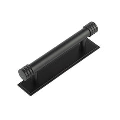 Hoxton Sturt Cabinet Handles 96mm Ctrs Stepped Backplate Matt  Black - Hoxton Kits