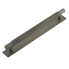 Hoxton Taplow Cabinet Handles 224mm Ctrs Plain Backplate Dark Bronze - Hoxton Kits